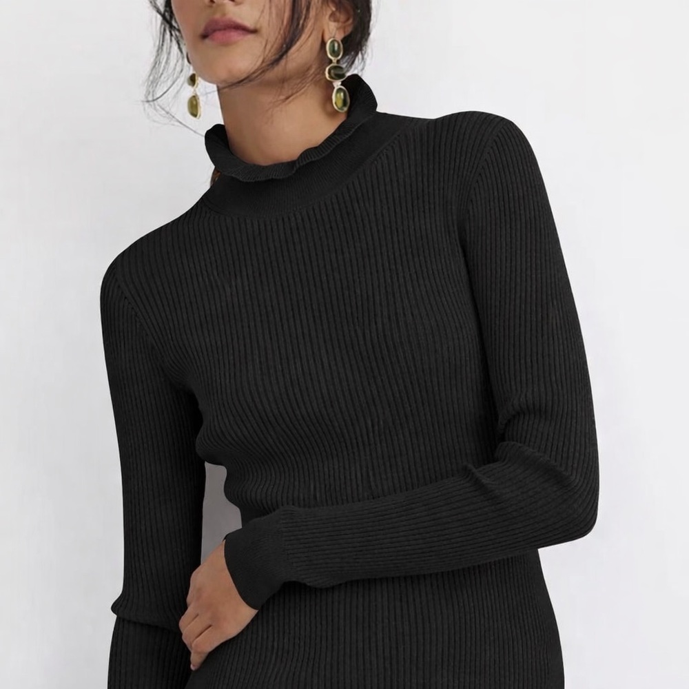 JCrew black ribbed dress